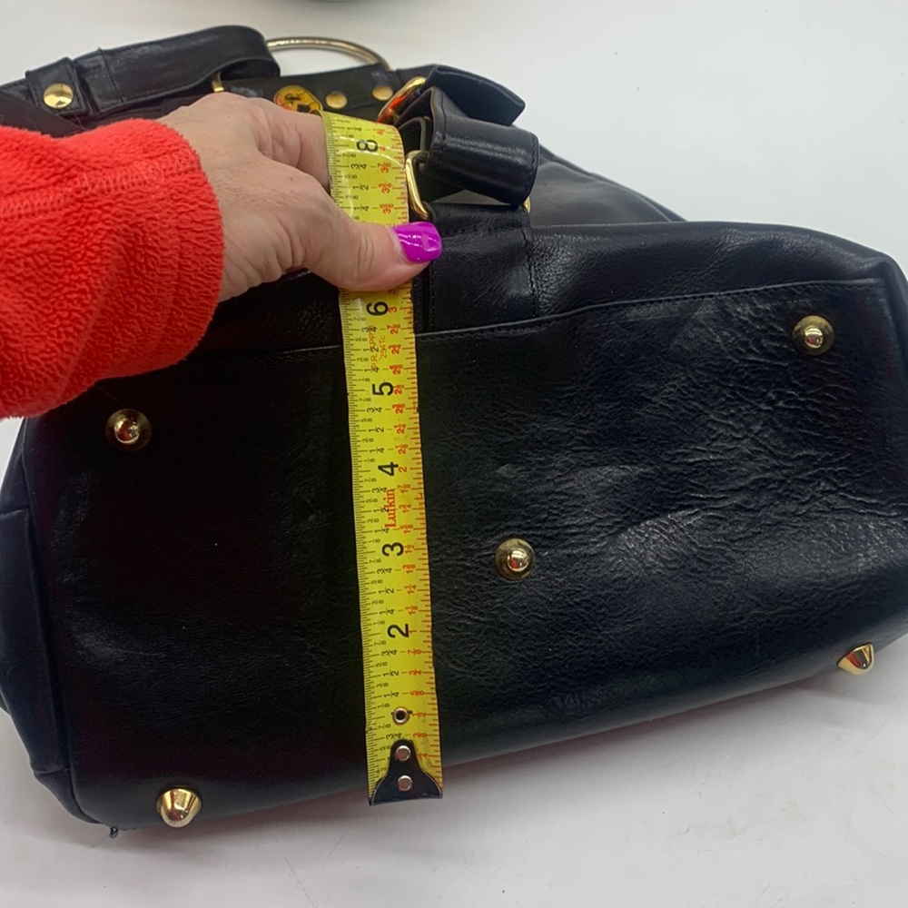 Marino Orlandi Stunning Black Gold Vintage Quality Leather Back Made in Italy - Picture 13 of 17